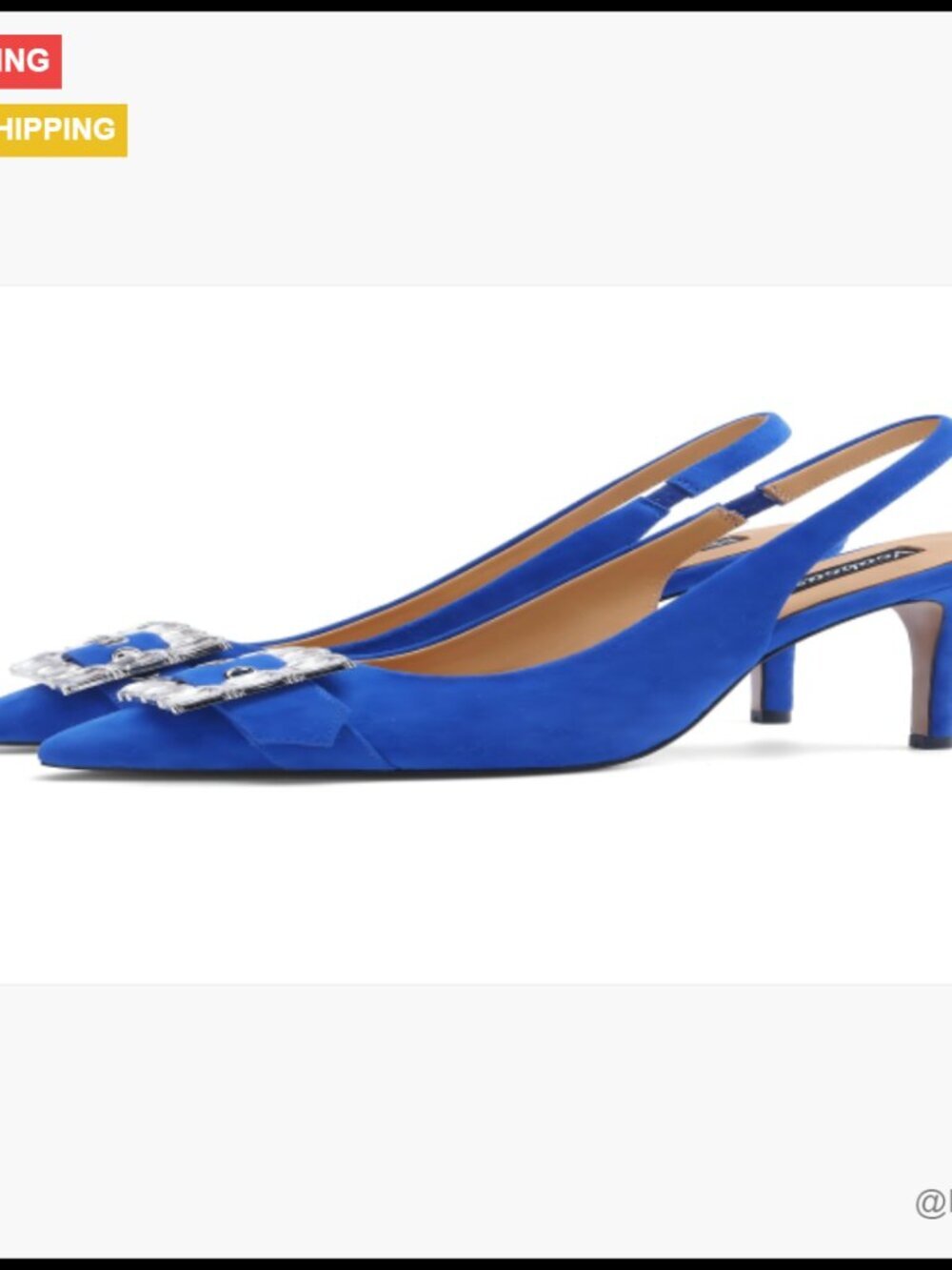Real Leather Kitten Heels Slingback Pumps for Women - Picture 7 of 7